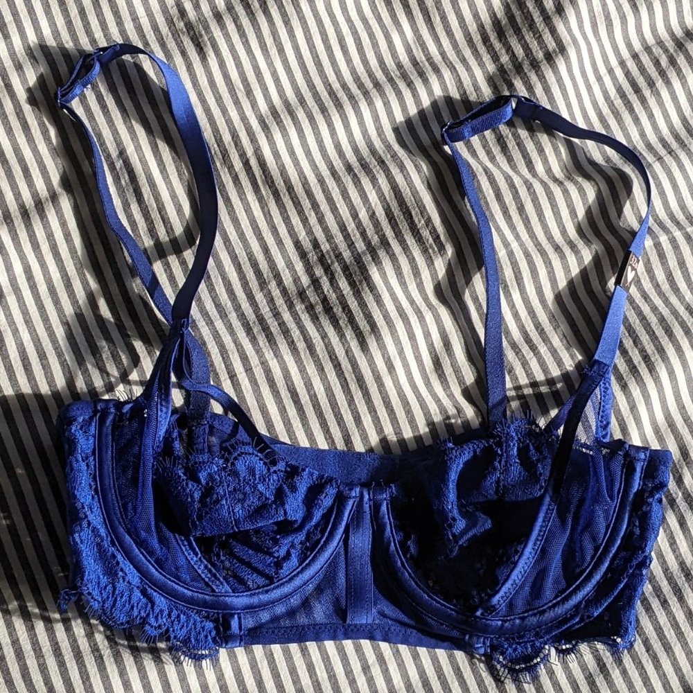 Victoria's Secret Blue Balconette Lace Bra